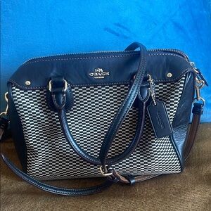 Coach Black and Cream Checkered Women's Bag